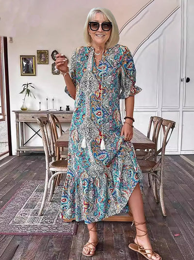 Isla | Paisley Bohemian Maxi Dress