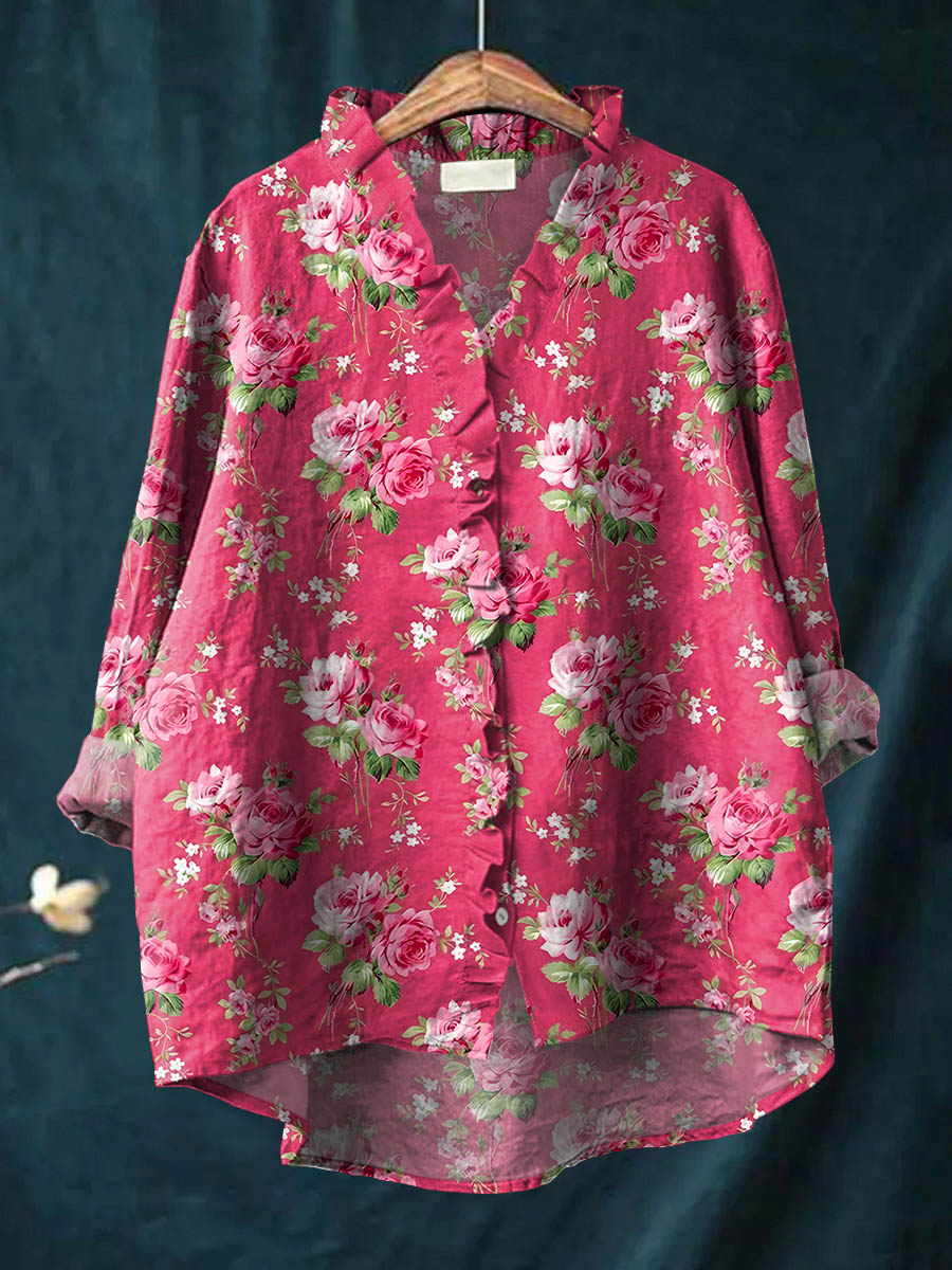 Nyra - Ruffle Collar Boho Blouse