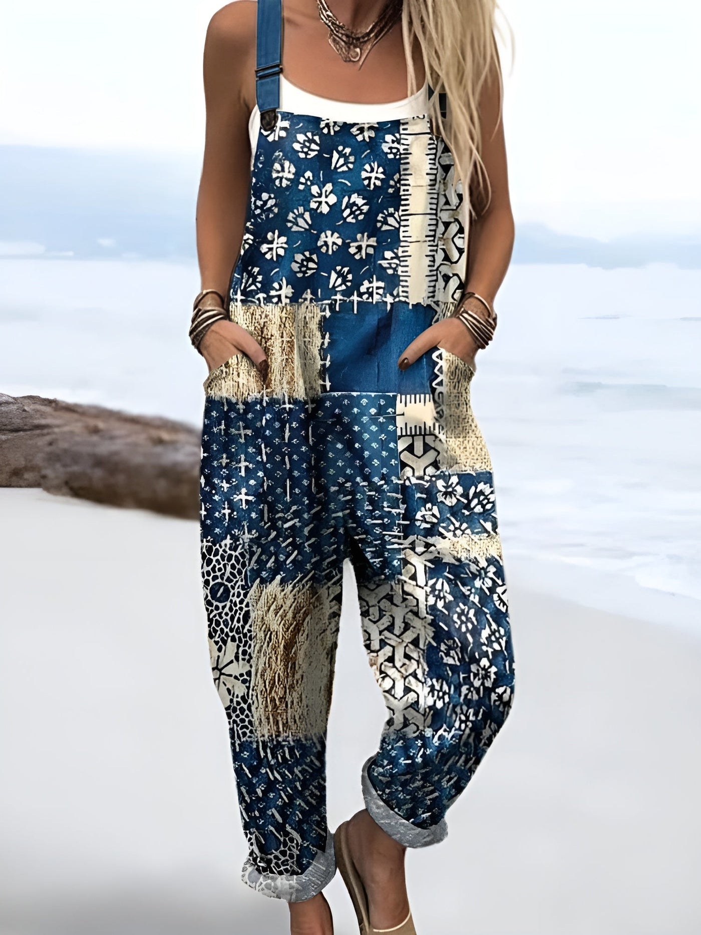 Zara | Patchwork Print Jumpsuit