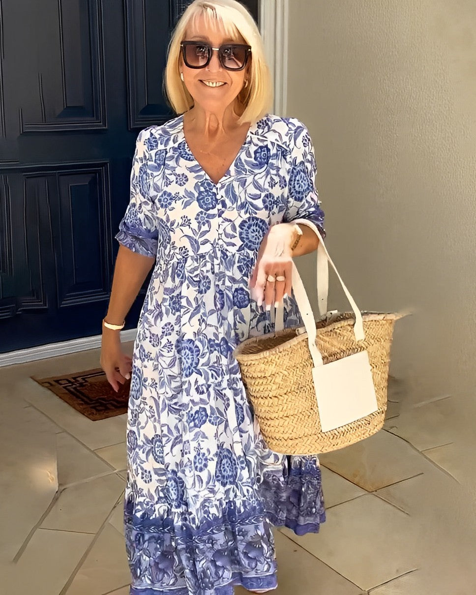 Florence | Elegant Floral Midi Dress