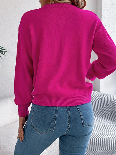 Fiora | Color Block Heart Sweater