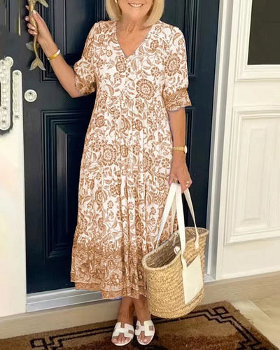 Florence | Elegant Floral Midi Dress