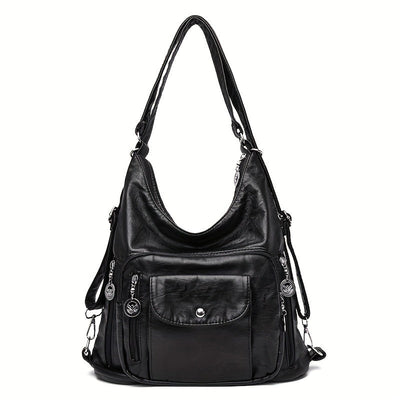 Francesca | Multi-Pocket Leather Shoulder Bag