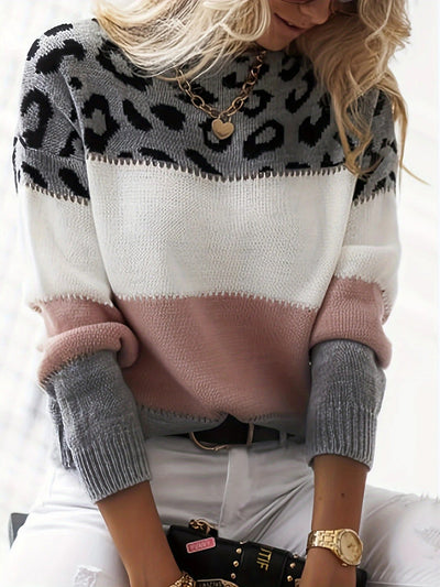 Wynn | Color-Blocked Leopard Print Sweater