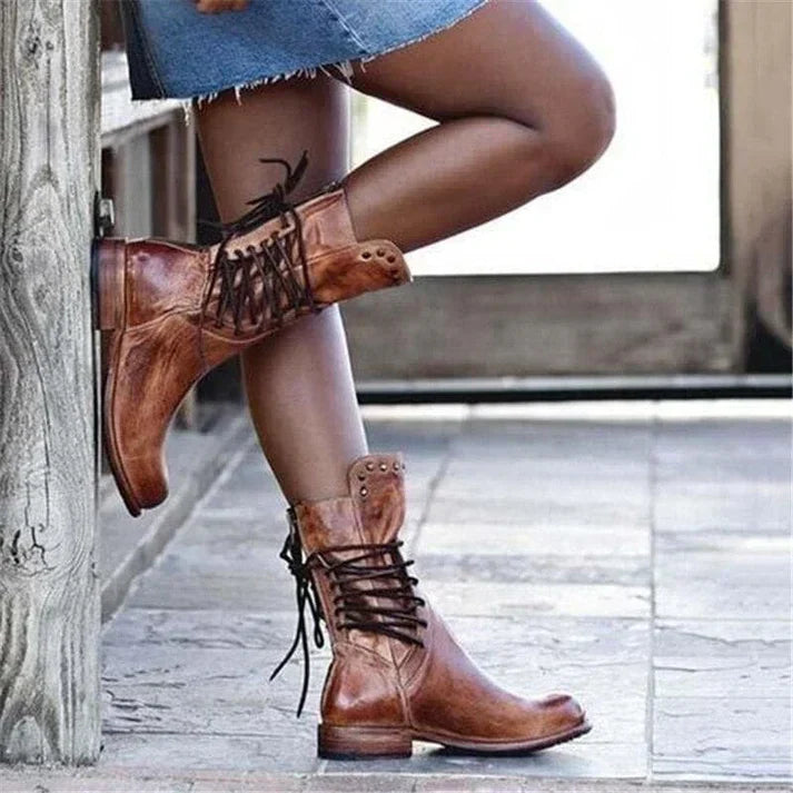 Gianna | Vintage Lace-Up Boots