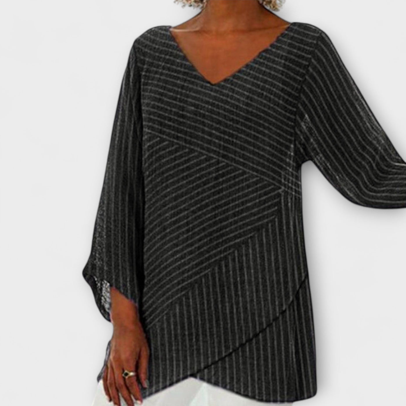 Frederika | Midnight Stripe Blouse