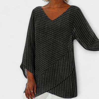 Frederika | Midnight Stripe Blouse