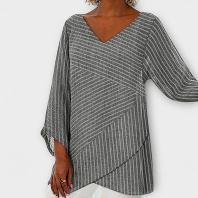 Frederika | Midnight Stripe Blouse