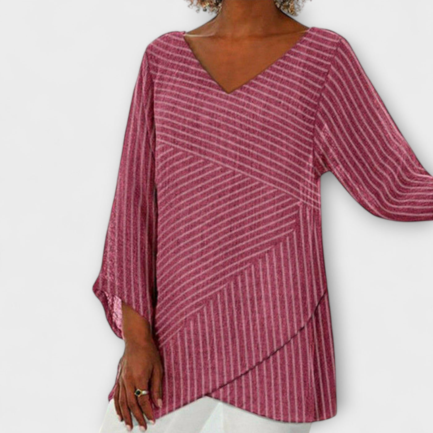 Frederika | Midnight Stripe Blouse