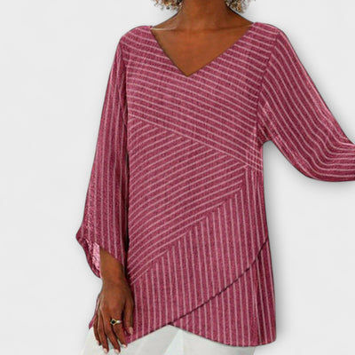 Frederika | Midnight Stripe Blouse