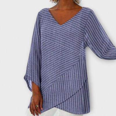 Frederika | Midnight Stripe Blouse