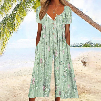 Eva | Floral Buttoned Jumpsuit