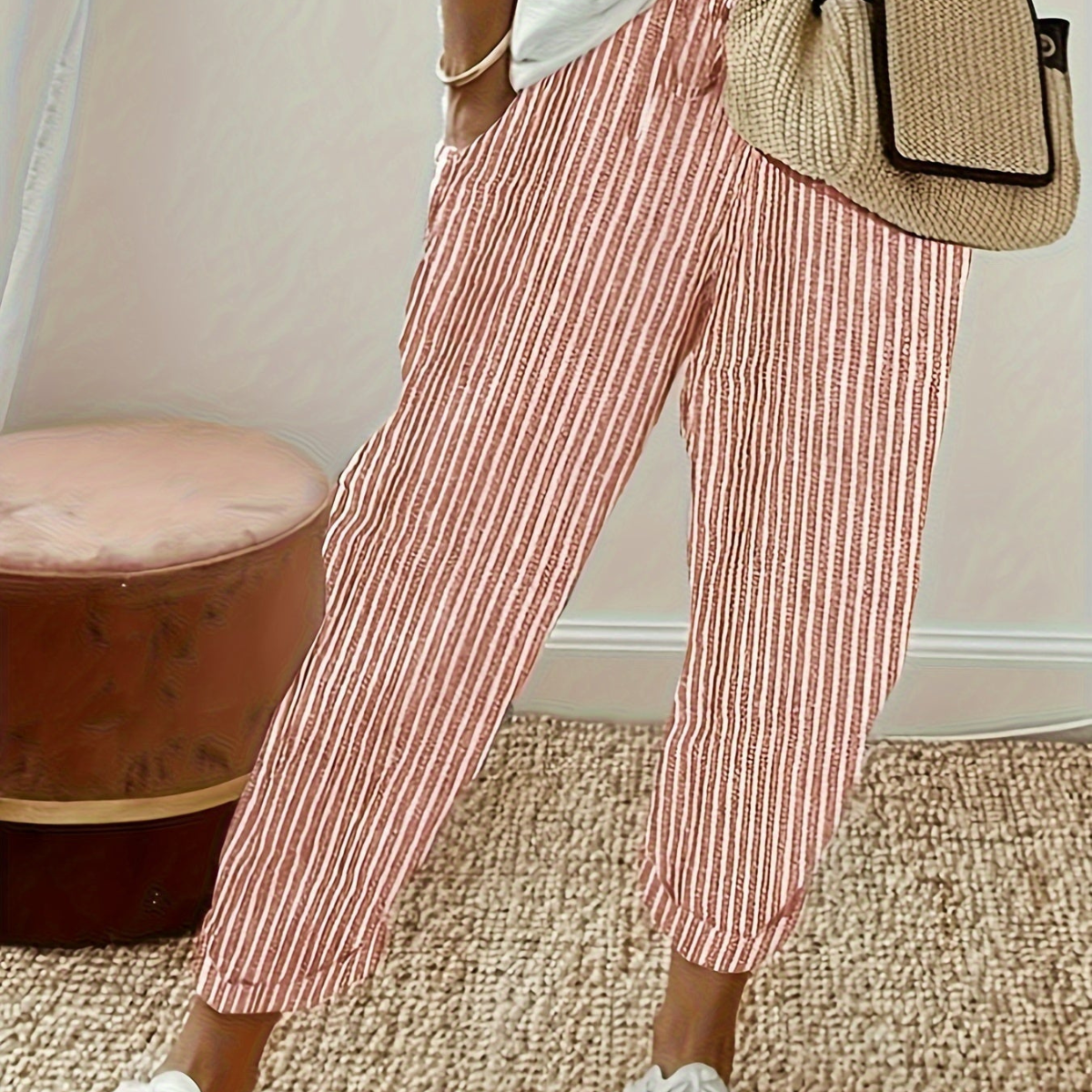 Maja | Terracotta Striped Pants