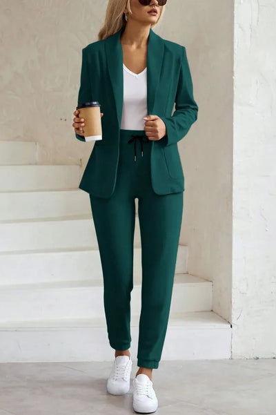 Oriana | Green Blazer Jogger Set