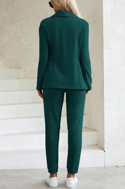 Oriana | Green Blazer Jogger Set