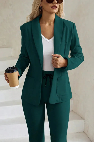 Oriana | Green Blazer Jogger Set