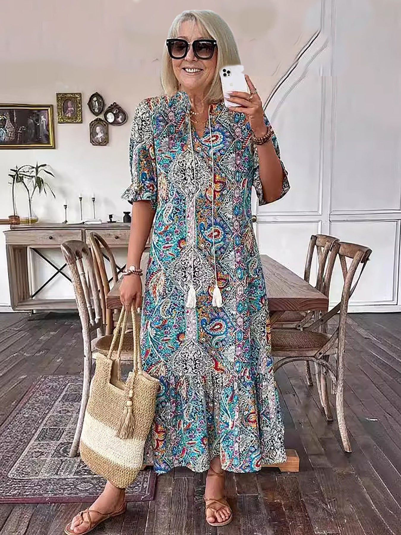 Isla | Paisley Bohemian Maxi Dress