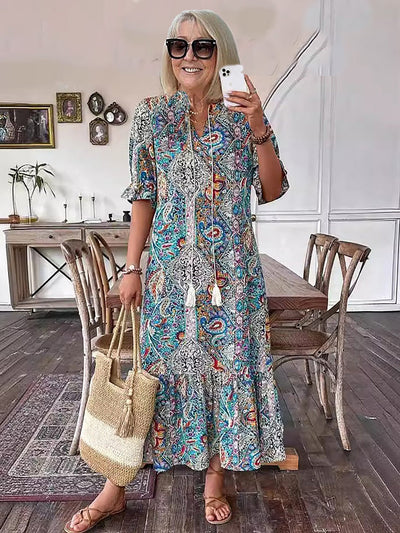 Isla | Paisley Bohemian Maxi Dress
