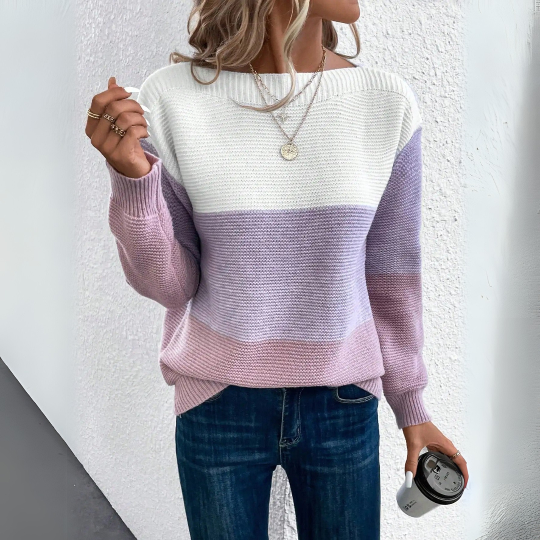 Frederikke | Color Block Knit Sweater