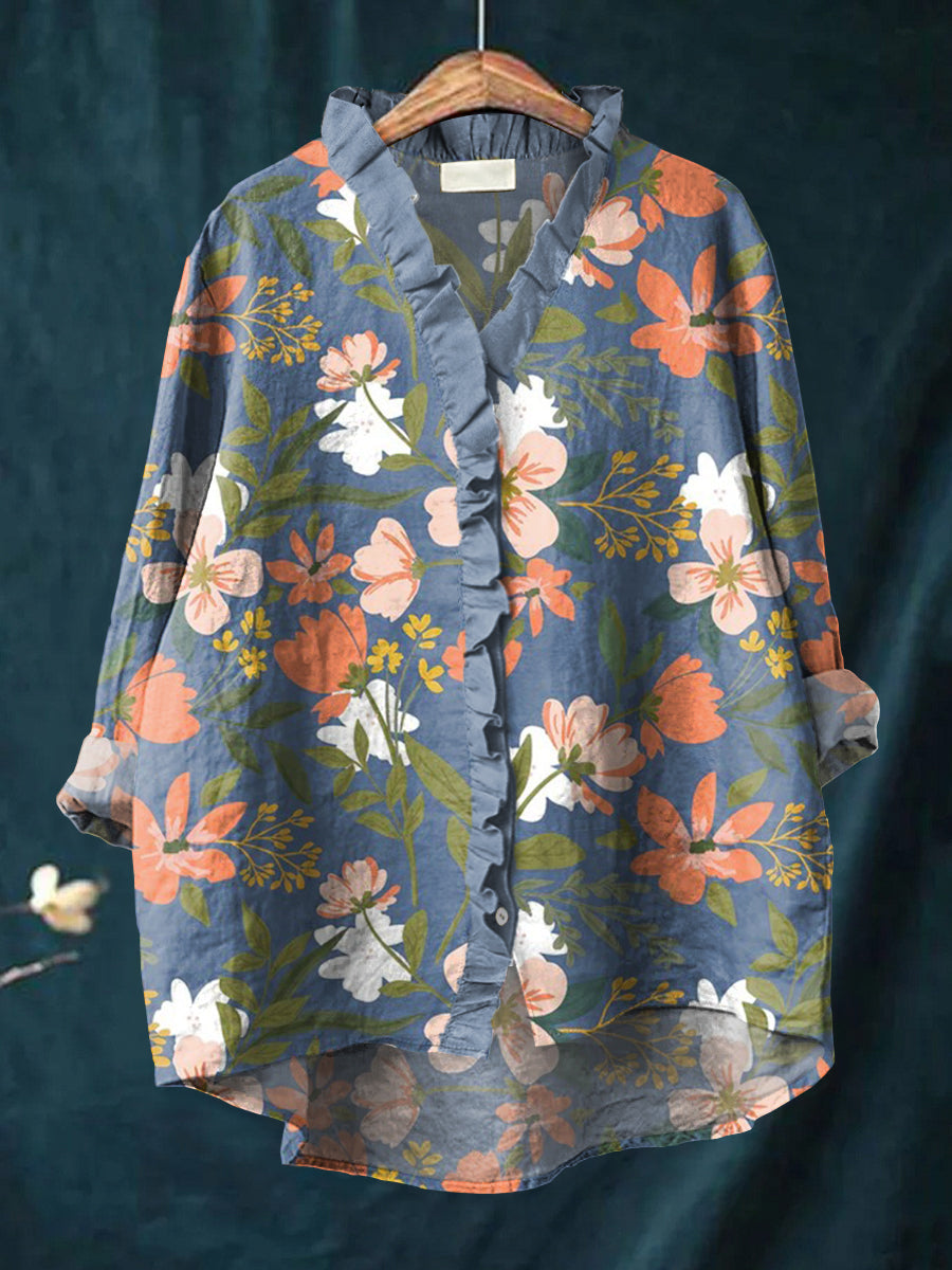 Noor | Ruffle Collar Boho Blouse