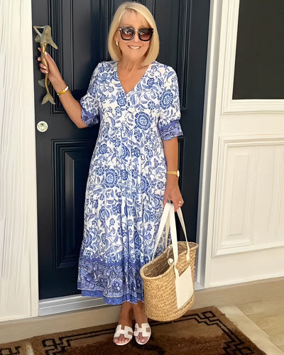 Florence | Elegant Floral Midi Dress