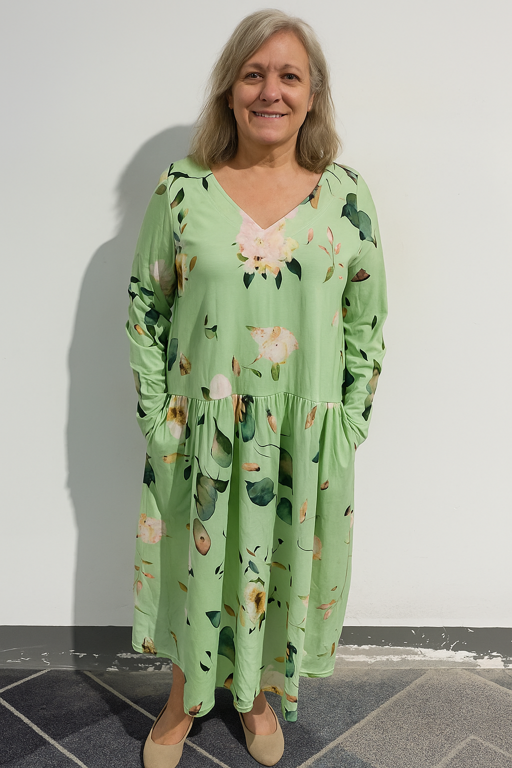 Ella | Modern Swirl Floral Dress