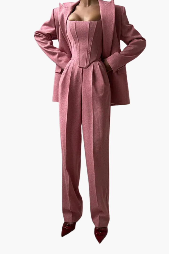 Olive | Houndstooth Blazer and Pants Set