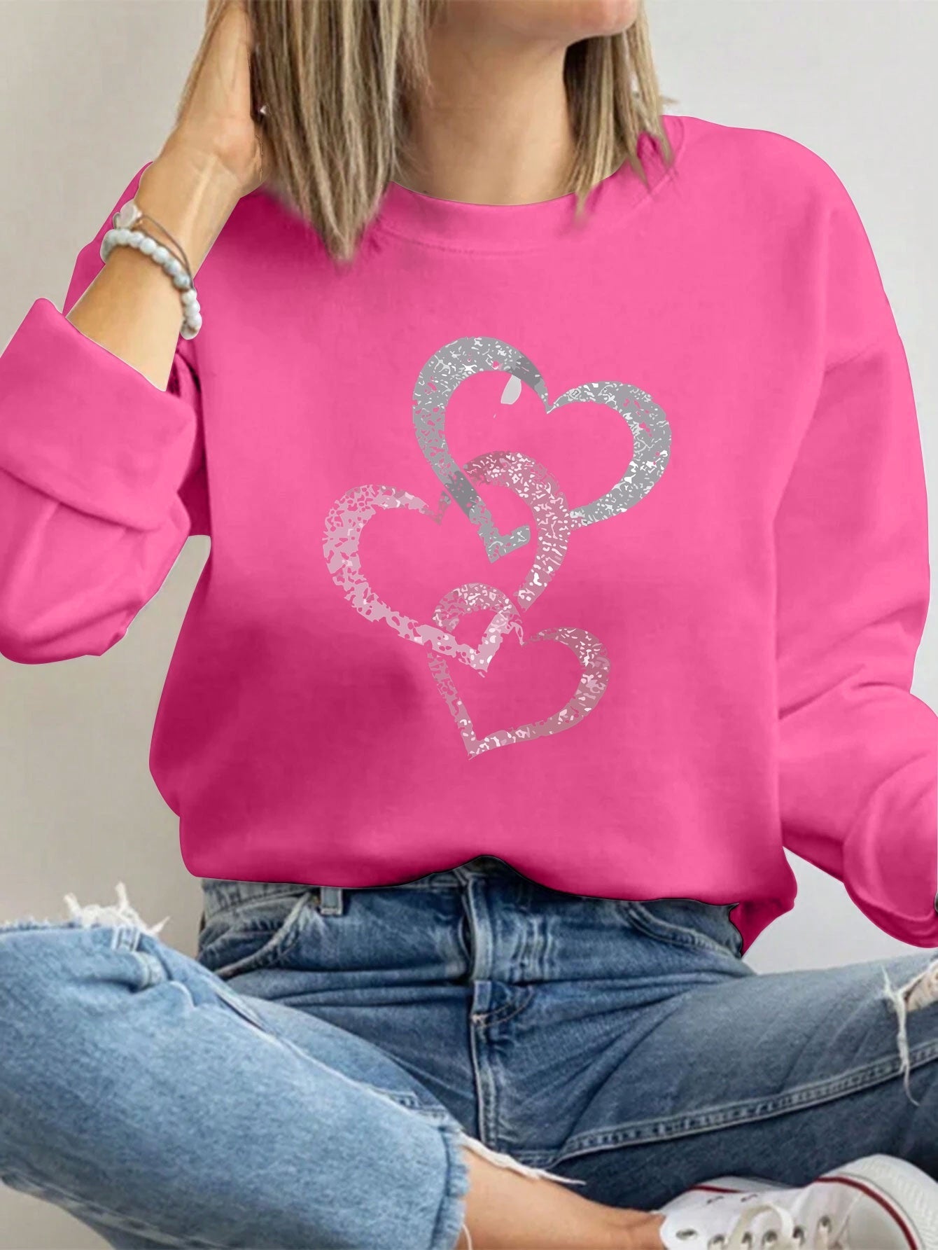 Florence | Heart Print Sweater