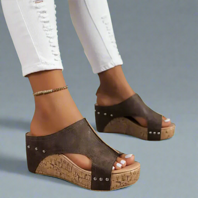 Liv | Cork Wedge Sandals
