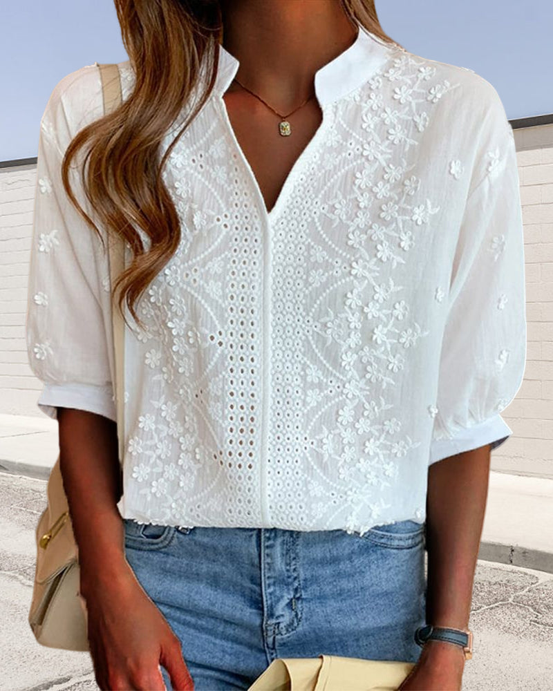Fanny | Embroidered White Blouse