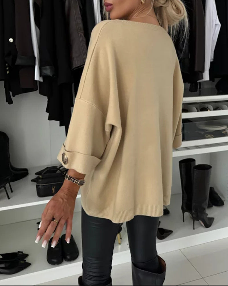 Frigg | Button Sleeve Sweater