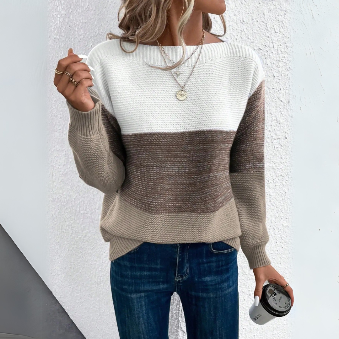 Frederikke | Color Block Knit Sweater