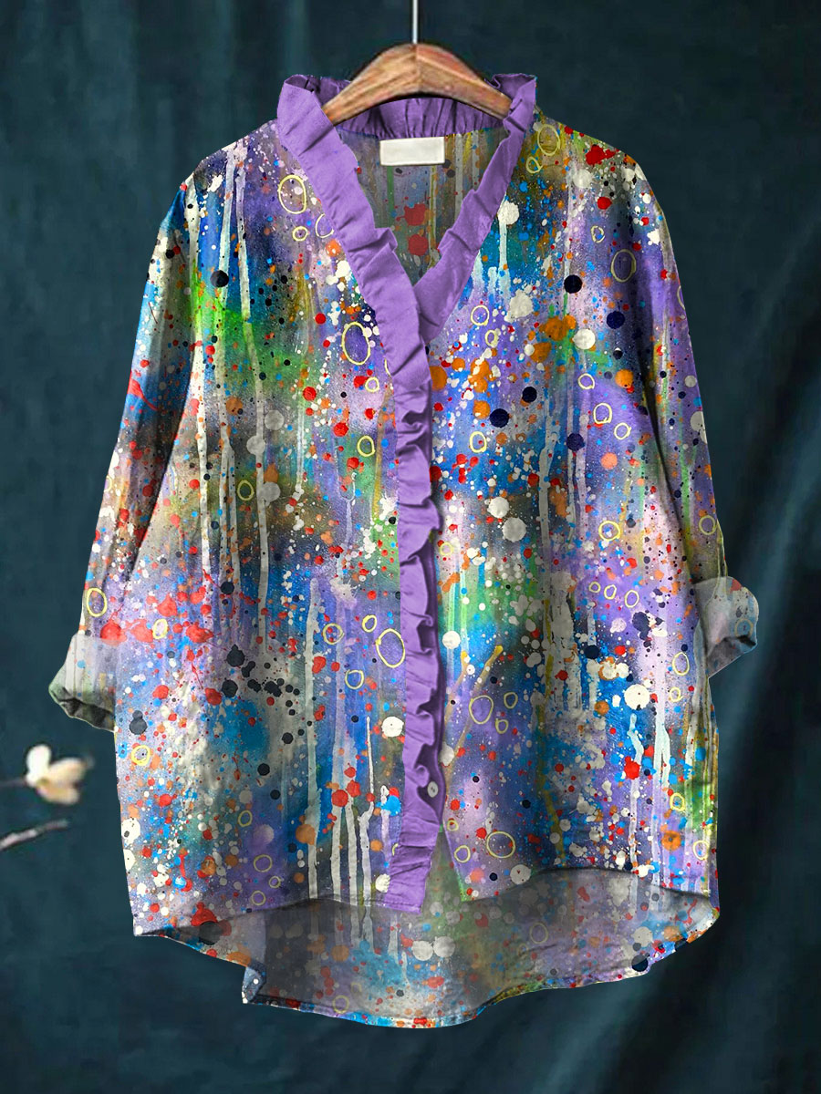 Naya | Ruffle Collar Boho Blouse