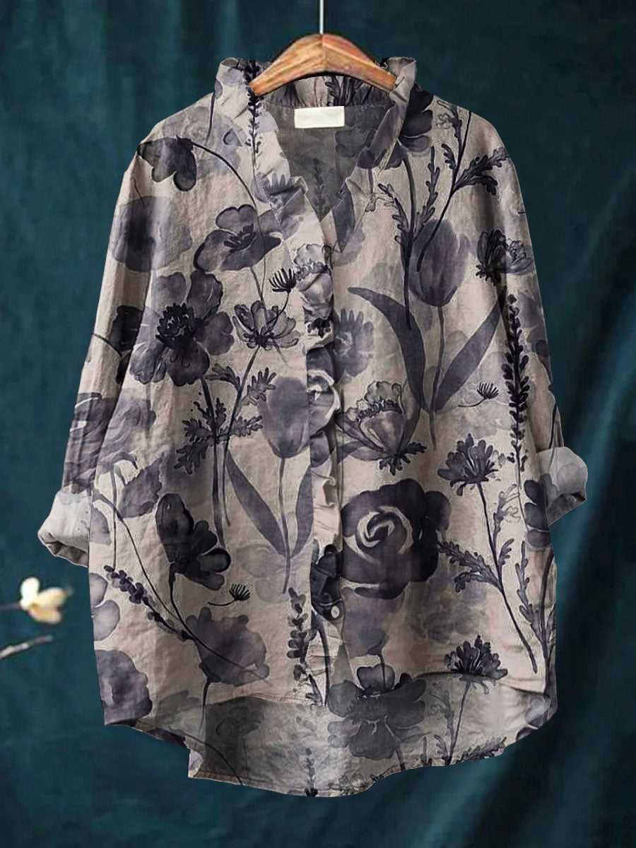 Nalani | Ruffle Collar Boho Blouse