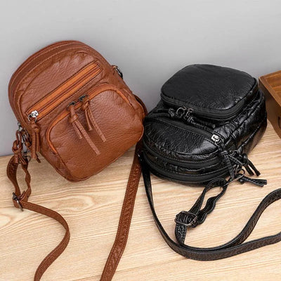 Birgitte | Compact Brown Leather Crossbody