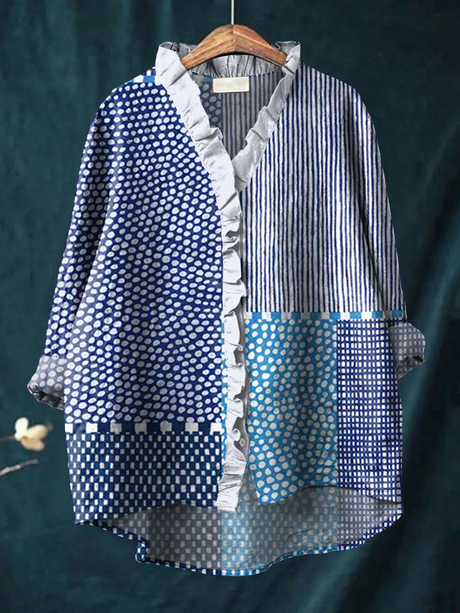 Nyla | Ruffle Collar Boho Blouse