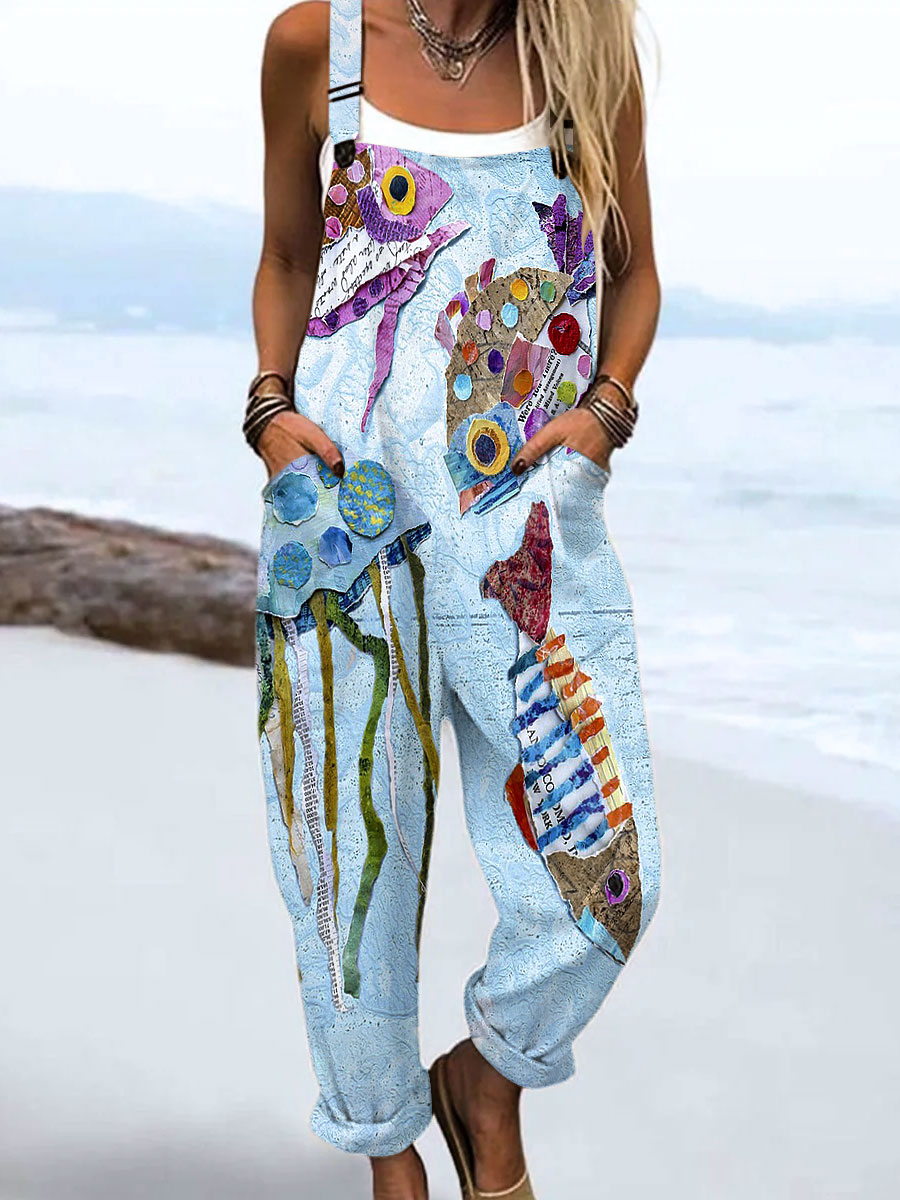 Lone | Ocean Whimsy Jumpsuit