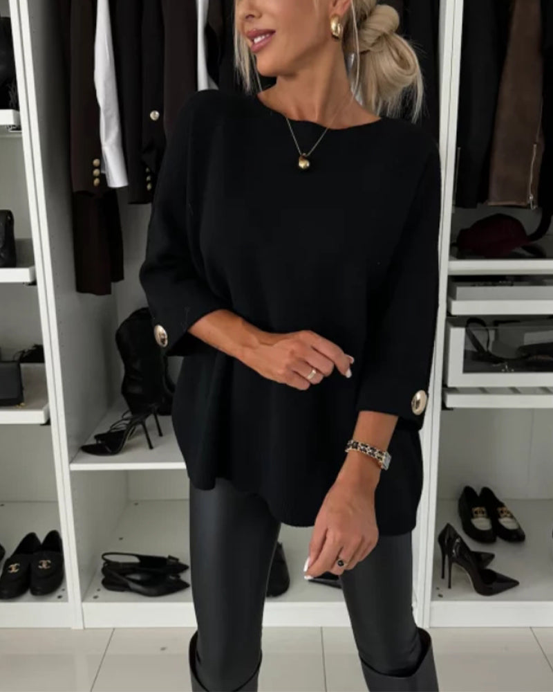 Frigg | Button Sleeve Sweater