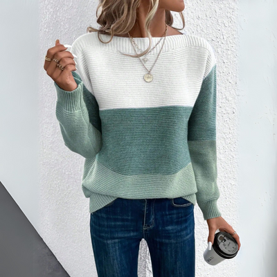 Frederikke | Color Block Knit Sweater