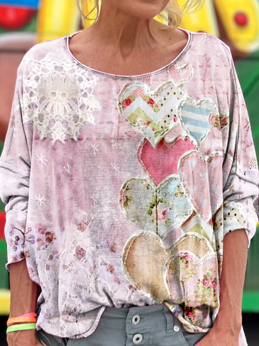 Elara | Pastel Patchwork Heart Blouse