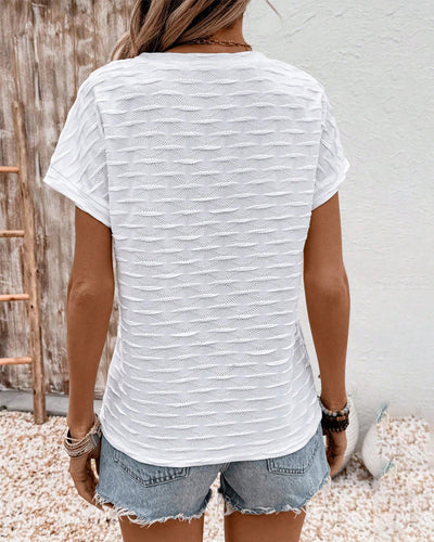 Sanne | Textured V-Neck Blouse