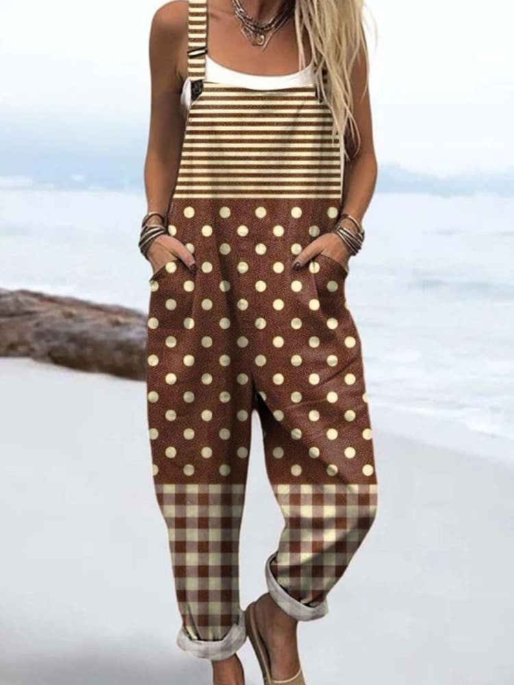 Ella | Polka Dot & Plaid Jumpsuit