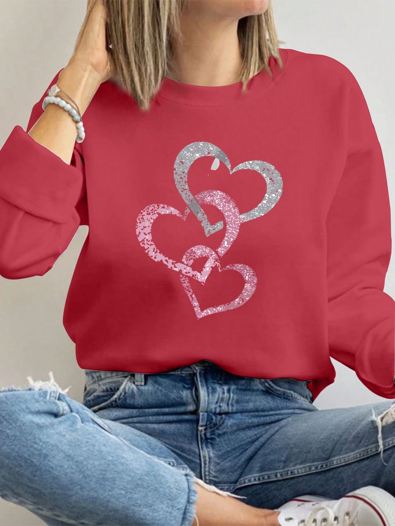 Florence | Heart Print Sweater