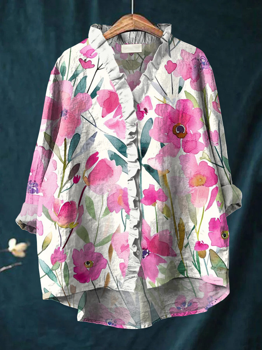 Novalyn | Ruffle Collar Boho Blouse