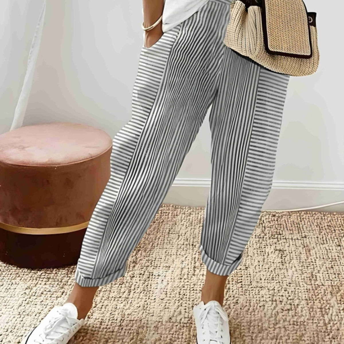 Astrid | Monochrome Striped Pants