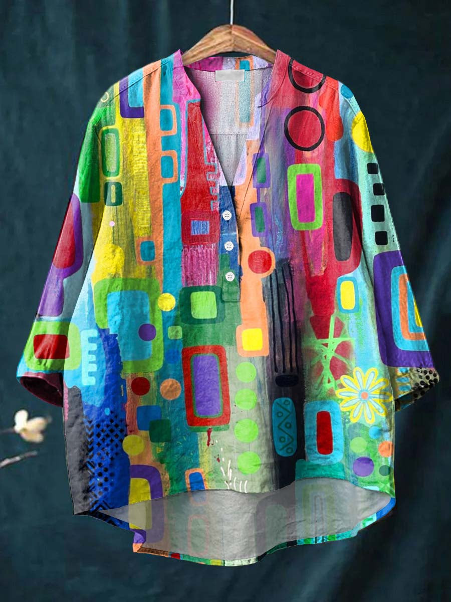 Vinca | Color Block Abstract Shirt