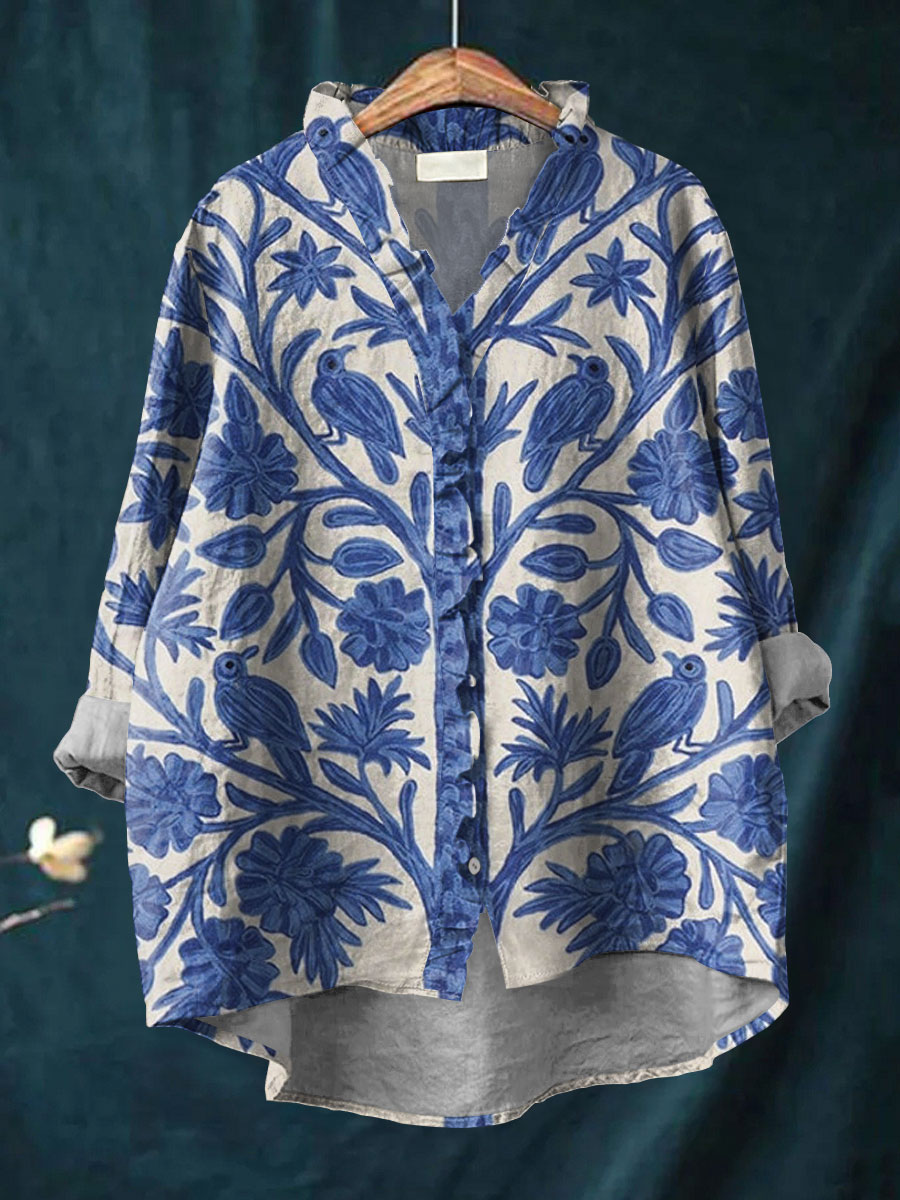 Nova | Ruffle Collar Boho Blouse