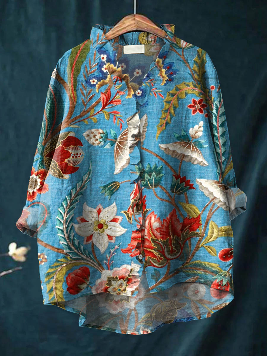 Nayla | Ruffle Collar Boho Blouse