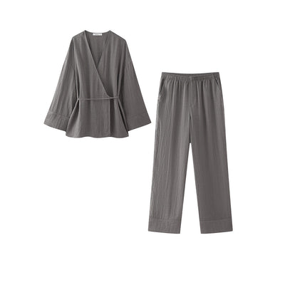 Edith | Wrap Top & Wide-Leg Pants Set