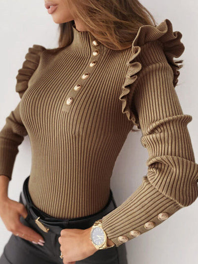 Gayle | Elegant Button Sweater